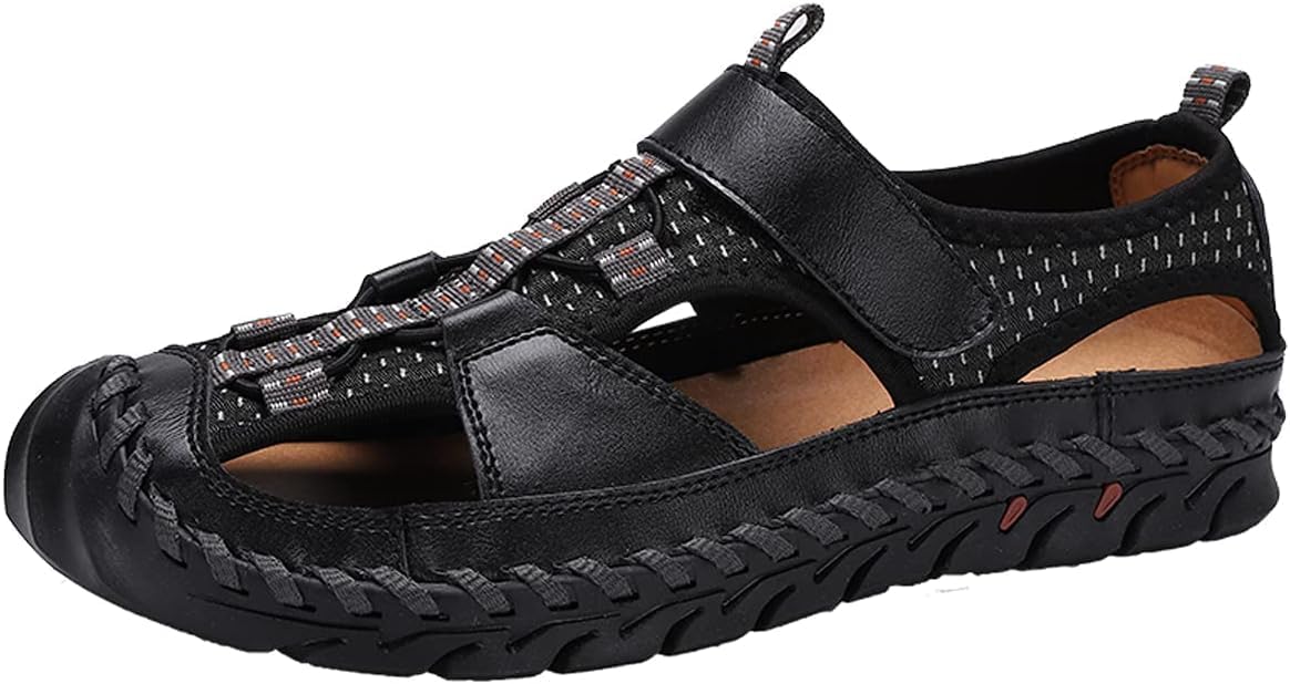 Мужские летние дышащие спортивные сандалии из кожи, комфортные походные шлепанцы с закрытым носком, уличная повседневная обувь Fisherman Asifn, черный
Мужские летние дышащие спортивные сандалии из кожи, комфортные походные шлепанцы с закрытым носком, уличная повседневная обувь Fisherman Asifn, черный