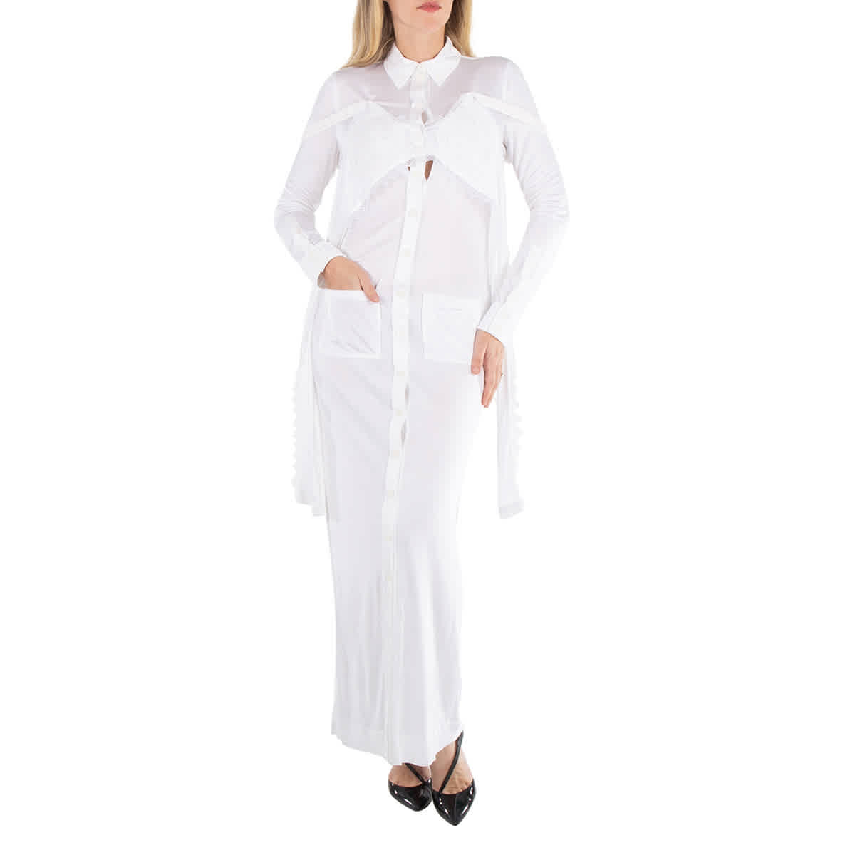 Барберри Длинный рукав Пуговицы Платье Ажурные вставки Burberry, белый
Барберри Длинный рукав Пуговицы Платье Ажурные вставки Burberry, белый