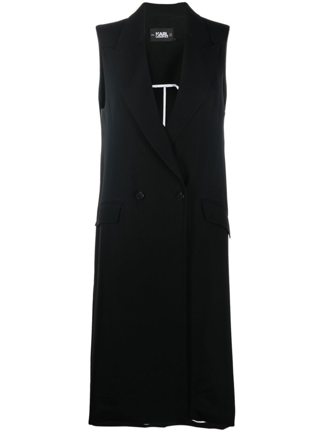 Karl Lagerfeld длинный двубортный жилет с заостренными лацканами, черный
Karl Lagerfeld длинный двубортный жилет с заостренными лацканами, черный