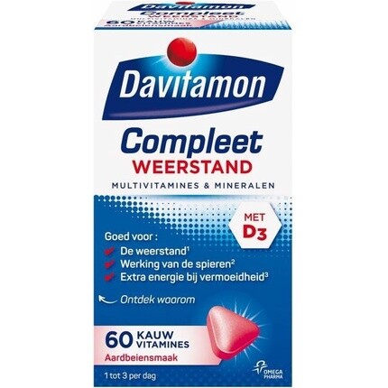 Davitamon Complete Resistance - Жевательные витамины - Мультивитамины - Клубника - 60 таблеток
Davitamon Complete Resistance - Жевательные витамины - Мультивитамины - Клубника - 60 таблеток