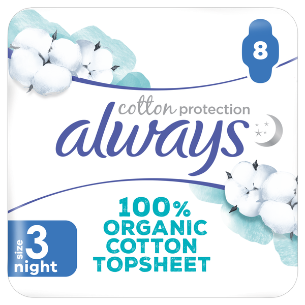 Ночные гигиенические прокладки, 8 шт./1 упаковка. Always Cotton protection
Ночные гигиенические прокладки, 8 шт./1 упаковка. Always Cotton protection