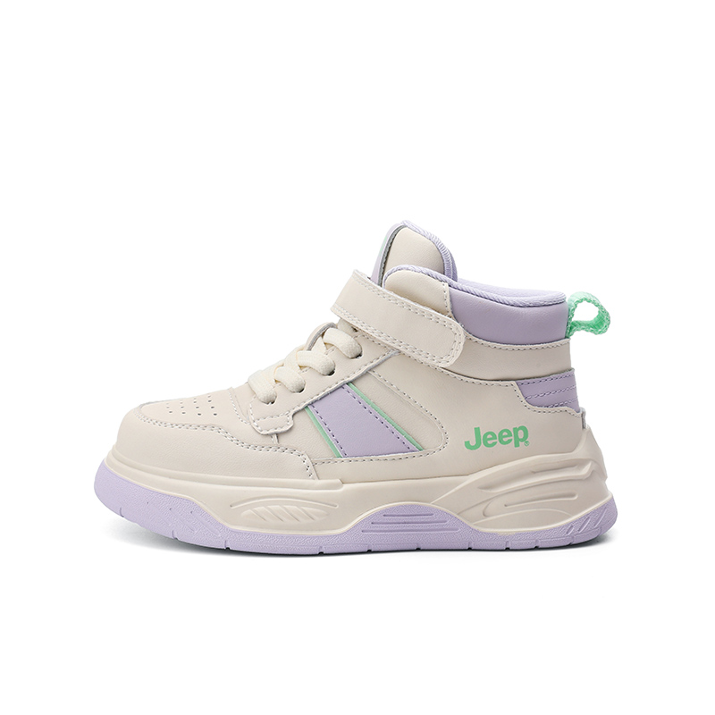 Детские скейтбординговые кроссовки Mid Top Бежево-фиолетовые Kids' Jeep, Кремово-фиолетовые 
Детские скейтбординговые кроссовки Mid Top Бежево-фиолетовые Kids' Jeep, Кремово-фиолетовые