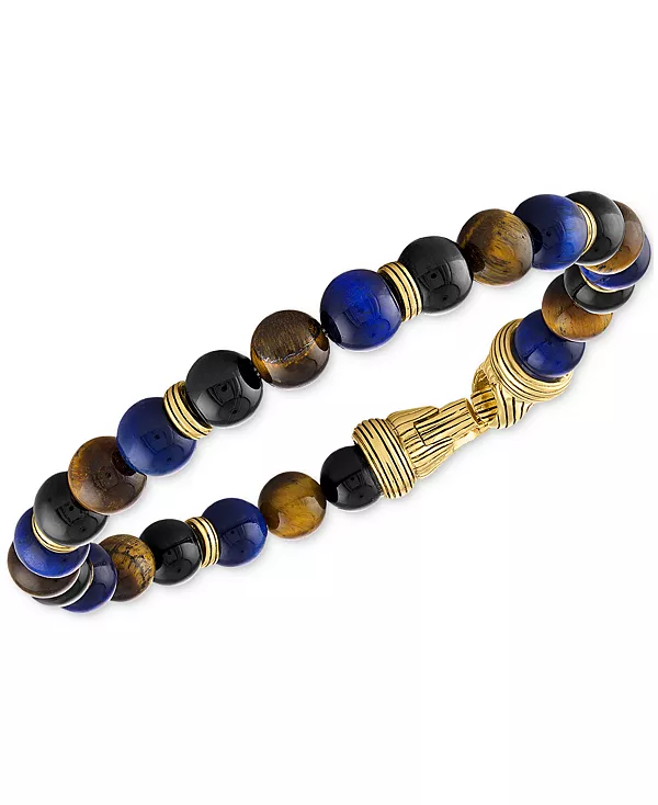 Браслет из бисера и нескольких камней из стерлингового серебра с 14-каратным золотом, созданный для Macy's Esquire Men'S Jewelry, multi
Браслет из бисера и нескольких камней из стерлингового серебра с 14-каратным золотом, созданный для Macy's Esquire Men'S Jewelry, multi