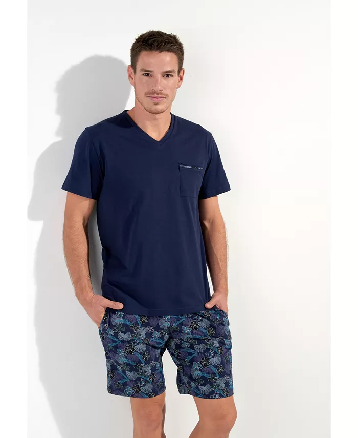 Мужская пижама Maldives Short HOM USA, синий 
Мужская пижама Maldives Short HOM USA, синий