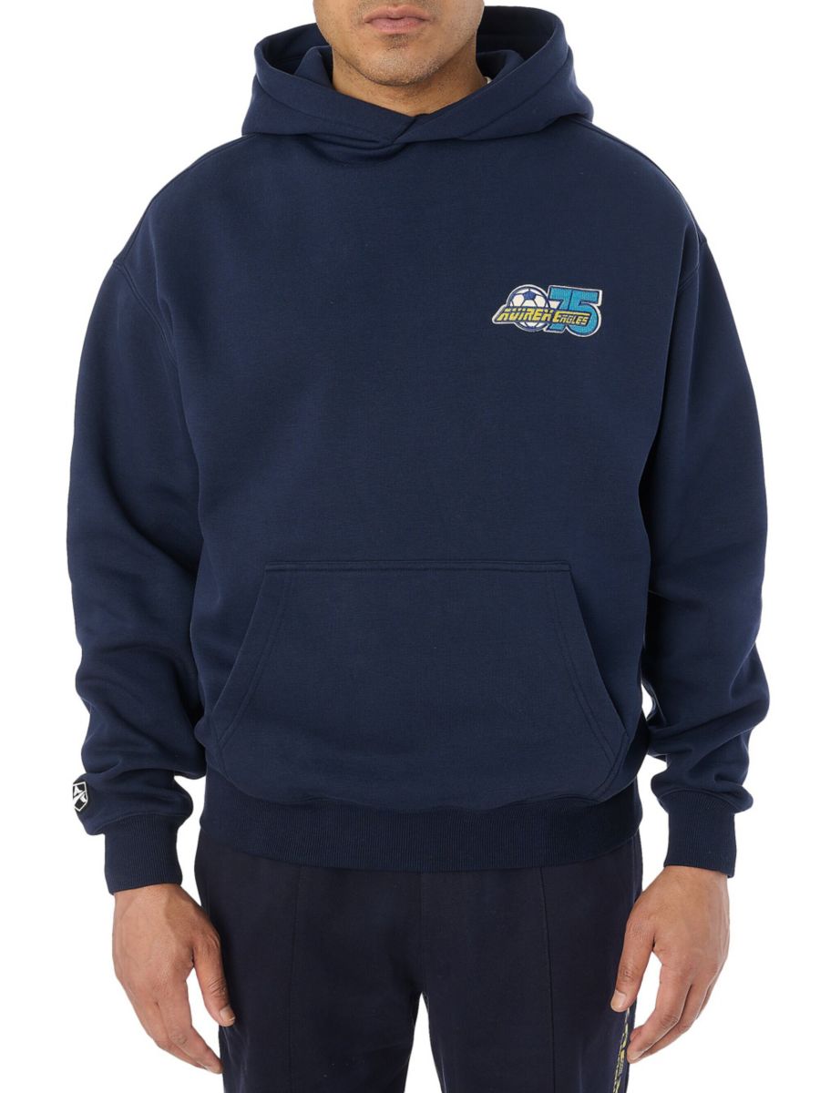 Хлопковая толстовка с капюшоном с принтом футбольной лиги Avirex, цвет Navy Blue 
Хлопковая толстовка с капюшоном с принтом футбольной лиги Avirex, цвет Navy Blue