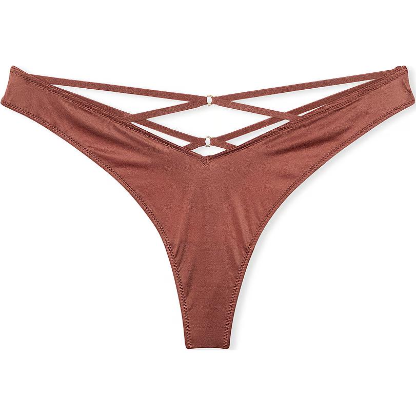 Розовое Очень Сексуальное Стринги с Ажурной Спинкой и Высоким Разрезом/Женские Трусы Victoria's Secret, 1 упаковка (Кофейный)