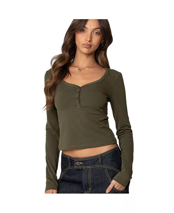 Женский топ Leah Henley Edikted, зеленый
Женский топ Leah Henley Edikted, зеленый