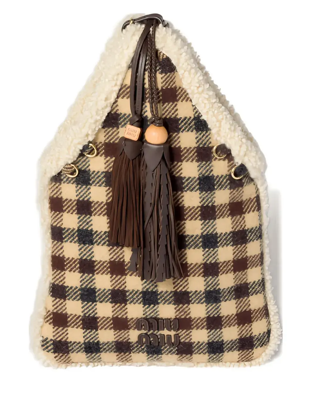Плечевая сумка в клетку Miu Miu, нейтральный
Плечевая сумка в клетку Miu Miu, нейтральный