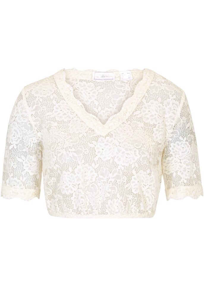 Кружевная блузка в стиле дирндль Bpc Selection, белый 
Кружевная блузка в стиле дирндль Bpc Selection, белый