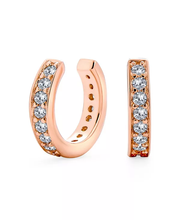 Минималистичные серьги-каффы с фианитами, хрящевые серьги-клипсы, розовое золото 14 карат Bling Jewelry, rose
Минималистичные серьги-каффы с фианитами, хрящевые серьги-клипсы, розовое золото 14 карат Bling Jewelry, rose