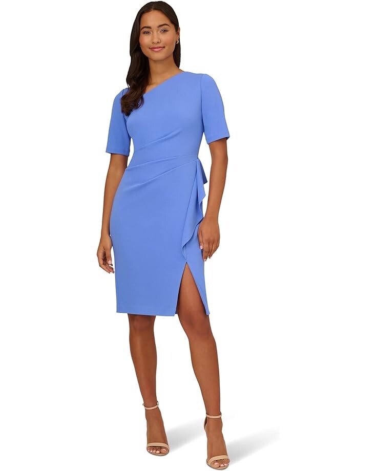 Платье Adrianna Papell Stretch Crepe Side Draped Sheath with Asymmetrical Neckline, цвет Precious Periwinkle
Платье Adrianna Papell Stretch Crepe Side Draped Sheath with Asymmetrical Neckline, цвет Precious Periwinkle