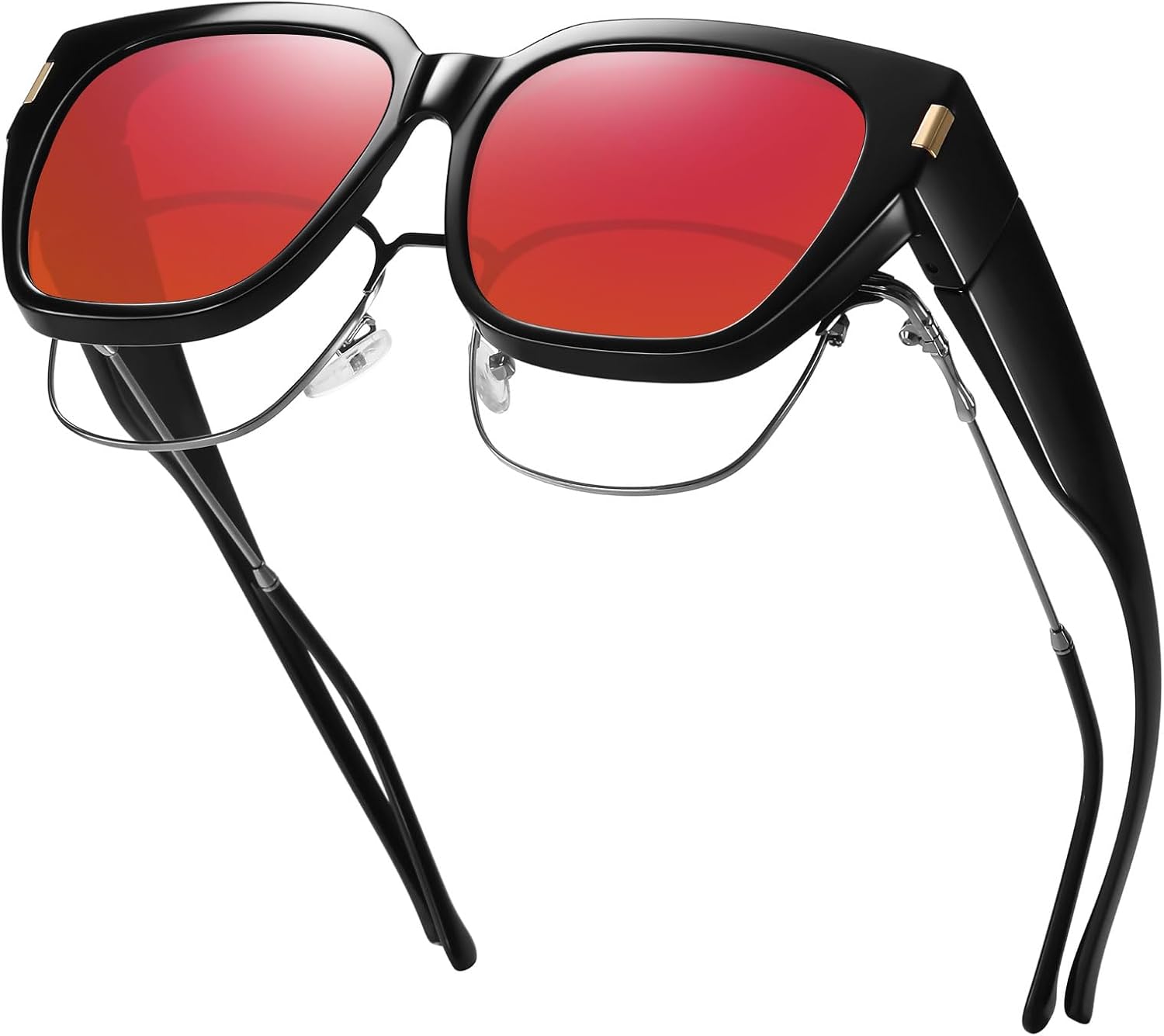 Солнцезащитные очки HAOLOTA с поляризованными линзами, надеваемые поверх обычных очков, для женщин и мужчин. Модные квадратные очки с обтекаемой формой и защитой от УФ-излучения, L Size 14 Black/Red
Солнцезащитные очки HAOLOTA с поляризованными линзами, надеваемые поверх обычных очков, для женщин и мужчин. Модные квадратные очки с обтекаемой формой и защитой от УФ-излучения, L Size 14 Black/Red