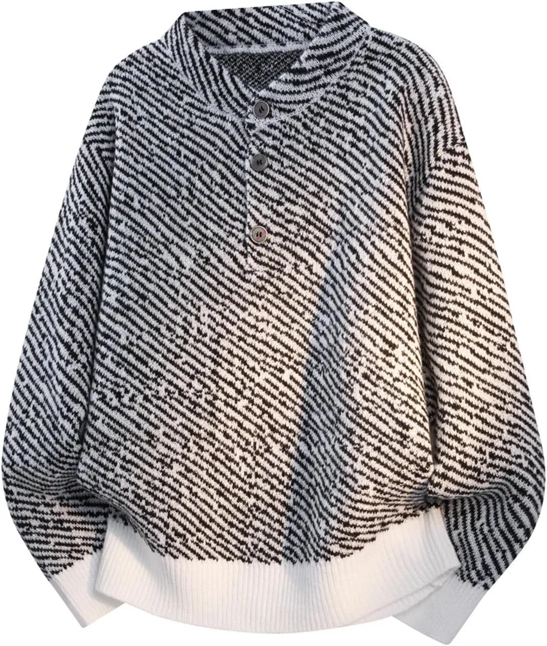 Мужской свитер с воротником-стойкой и полосками - оверсайз с длинными рукавами Cambkatl
Мужской свитер с воротником-стойкой и полосками - оверсайз с длинными рукавами Cambkatl