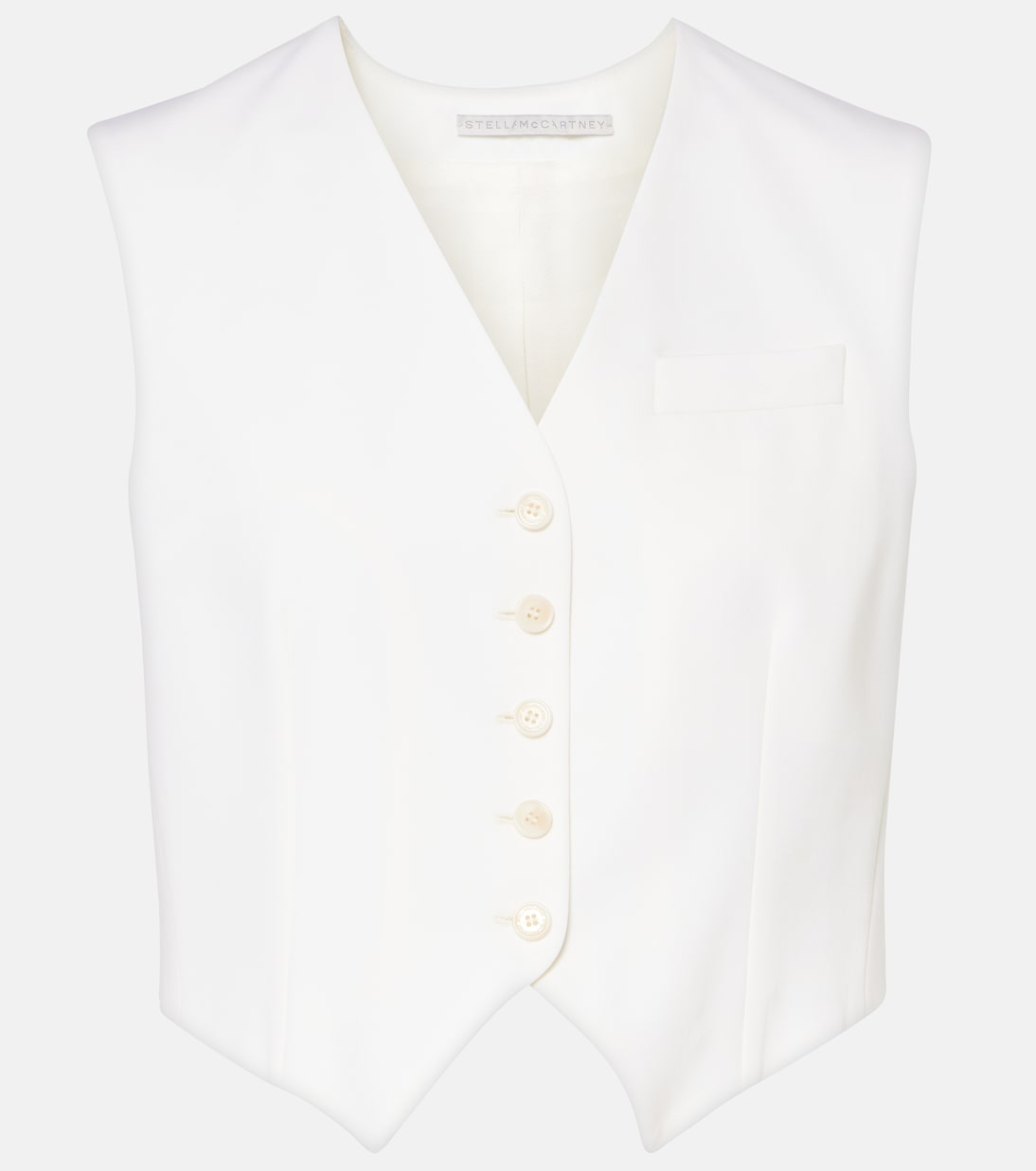 Укороченный шерстяной жилет Stella McCartney, кремовый
Укороченный шерстяной жилет Stella McCartney, кремовый
