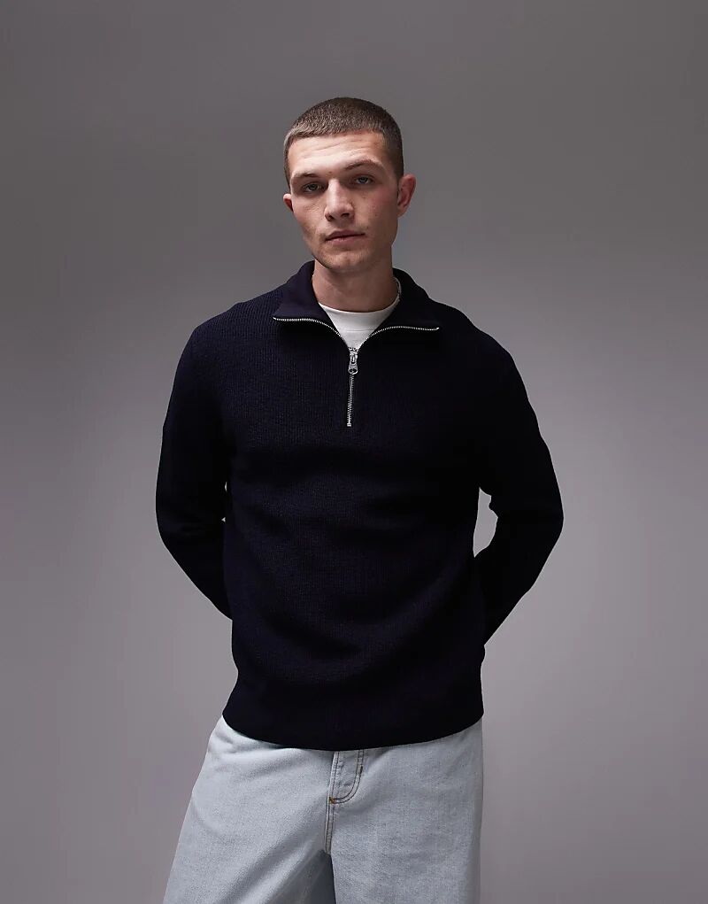 Джемпер ARKET из смесовой шерсти с объемным ребром и воротником-стойкой на половину молнии синего цвета
Джемпер ARKET из смесовой шерсти с объемным ребром и воротником-стойкой на половину молнии синего цвета