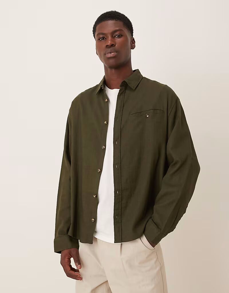 Рубашка свободного кроя цвета хаки с карманами Asos Design
Рубашка свободного кроя цвета хаки с карманами Asos Design