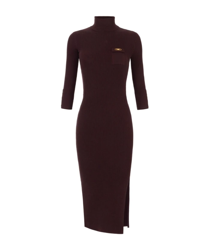 Бордовое платье осень-зима 2025: элегантное и стильное. Elisabetta Franchi, коричневый
Бордовое платье осень-зима 2025: элегантное и стильное. Elisabetta Franchi, коричневый