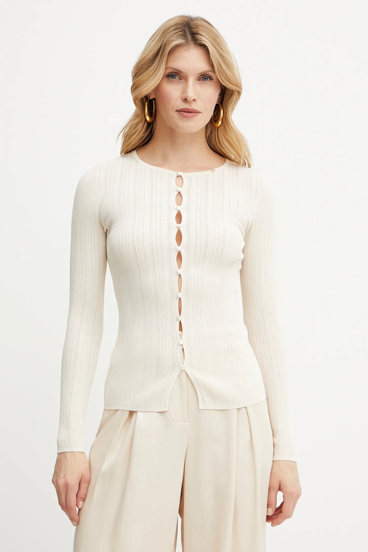 Кардиган Elisabetta Franchi, бежевый 
Кардиган Elisabetta Franchi, бежевый