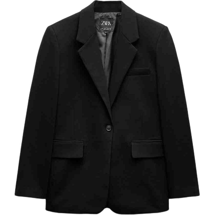 Trf Деловой Пиджак Женский Zara, черный 
Trf Деловой Пиджак Женский Zara, черный