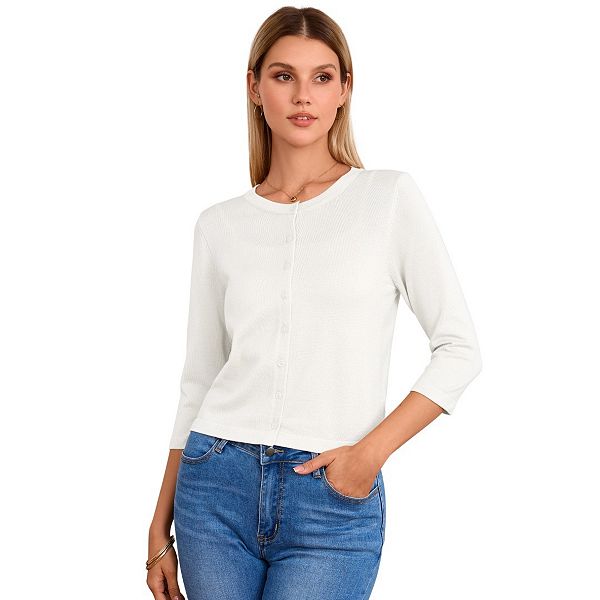 Женский укороченный кардиган с 3/4 рукавом и пуговицами Yesfashion, White
Женский укороченный кардиган с 3/4 рукавом и пуговицами Yesfashion, White