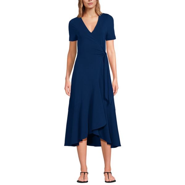 Женское миди-платье с v-образным вырезом и запахом Lands' End, синий
Женское миди-платье с v-образным вырезом и запахом Lands' End, синий