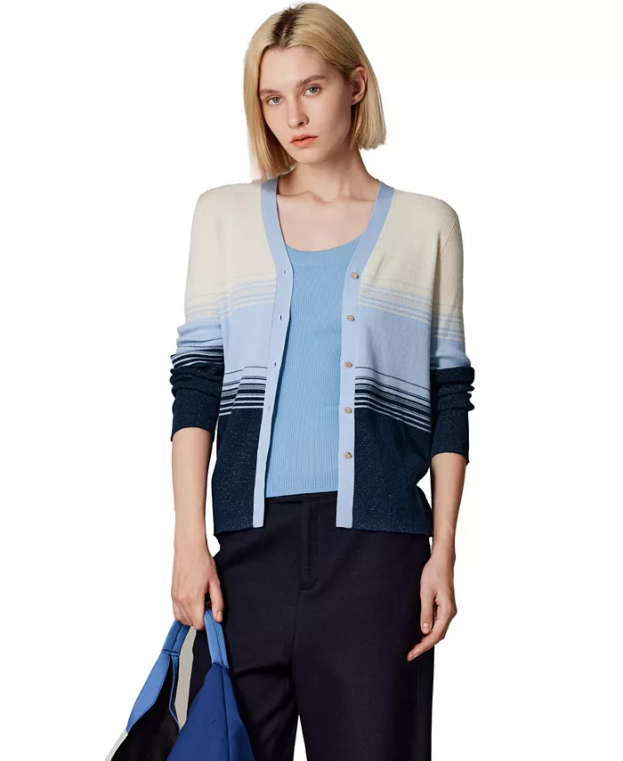 Женский шерстяной кардиган с люрексом | Свитер с V-образным вырезом и металлическими пуговицами | Ультрамягкий трикотаж с блестками в рубчик | Кардиганы, которые можно стирать в стиральной машине JENNIE LIU, синий
Женский шерстяной кардиган с люрексом | Свитер с V-образным вырезом и металлическими пуговицами | Ультрамягкий трикотаж с блестками в рубчик | Кардиганы, которые можно стирать в стиральной машине JENNIE LIU, синий