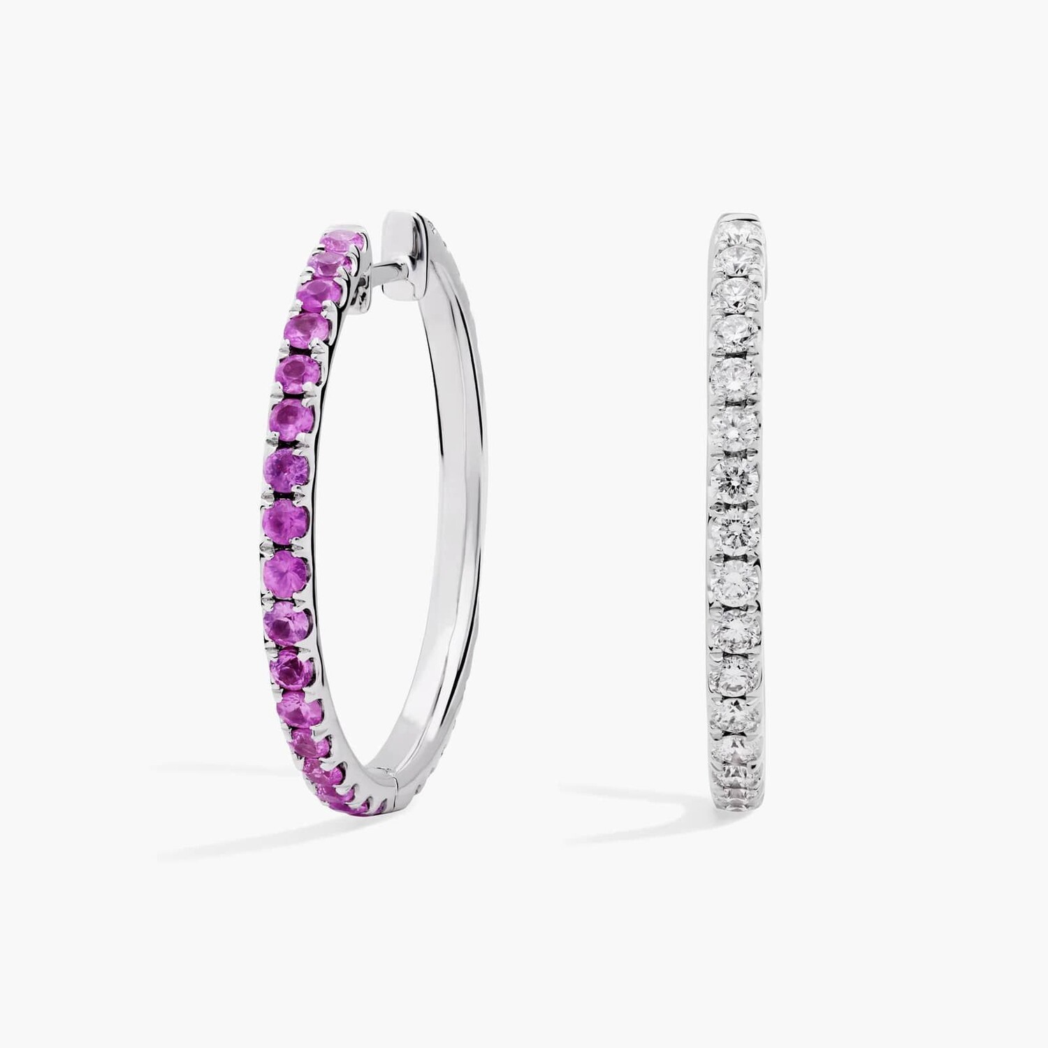 Серьги-кольца из полукруглого розового сапфира и бриллиантов в 14-каратном белом золоте Blue Nile
Серьги-кольца из полукруглого розового сапфира и бриллиантов в 14-каратном белом золоте Blue Nile