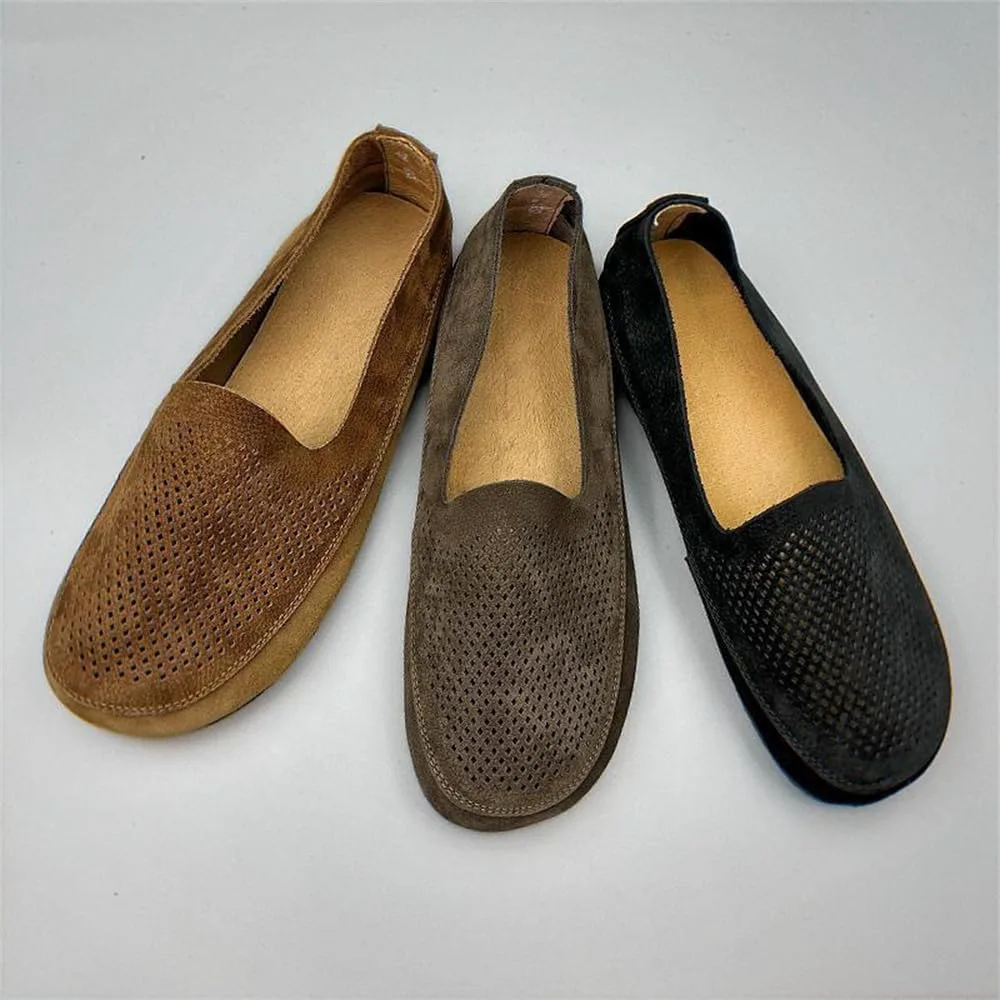 Мужские мягкие прогулочные туфли из натуральной кожи, винтажные ручной работы слипоны, удобные обувь для вождения Abborora, коричневый
Мужские мягкие прогулочные туфли из натуральной кожи, винтажные ручной работы слипоны, удобные обувь для вождения Abborora, коричневый