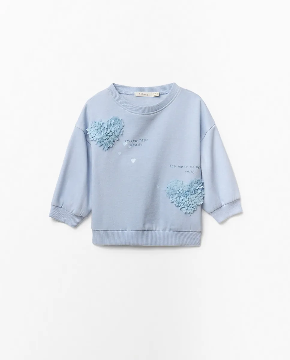 Толстовка с сердцами и листьями салата Sfera, синий
Толстовка с сердцами и листьями салата Sfera, синий