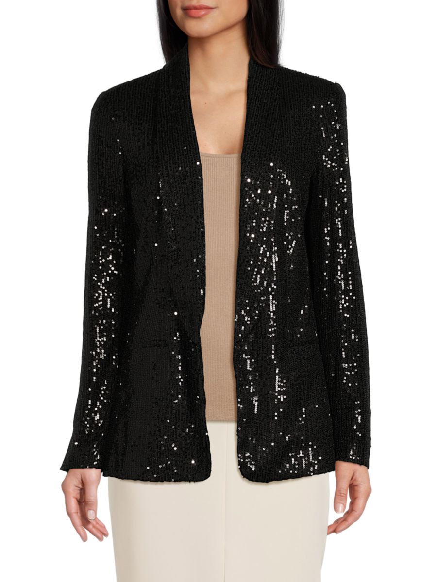 Блейзер с открытым передом и пайетками DKNY, черный
Блейзер с открытым передом и пайетками DKNY, черный