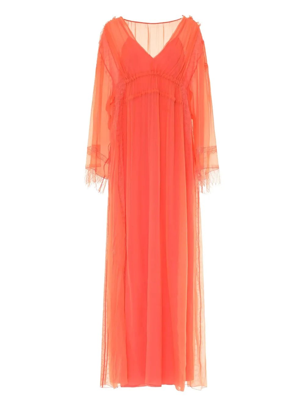 Платье макси с V-образным вырезом и кружевной отделкой Alberta Ferretti, оранжевый
Платье макси с V-образным вырезом и кружевной отделкой Alberta Ferretti, оранжевый