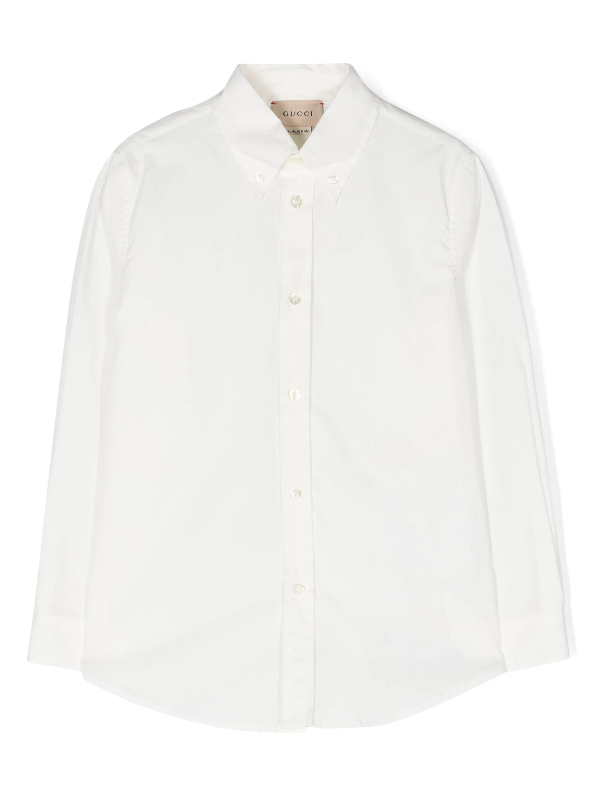 Поплиновая рубашка с вышитым логотипом Gucci Kids, белый
Поплиновая рубашка с вышитым логотипом Gucci Kids, белый