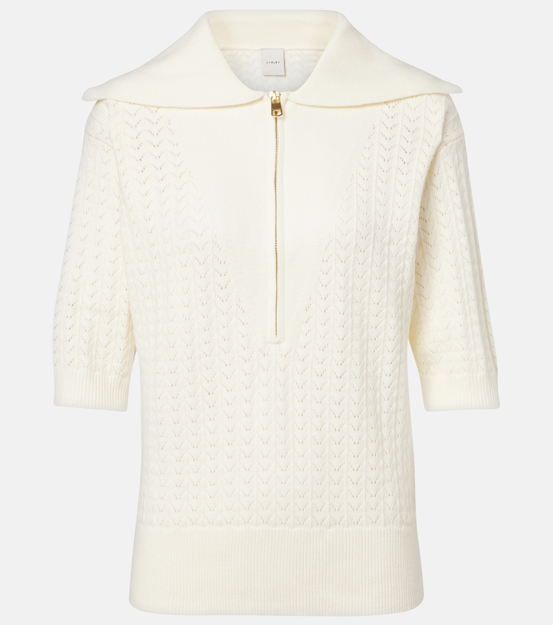 Ажурный свитер Arney с застежкой-молнией на половину длины Varley, Egret
Ажурный свитер Arney с застежкой-молнией на половину длины Varley, Egret