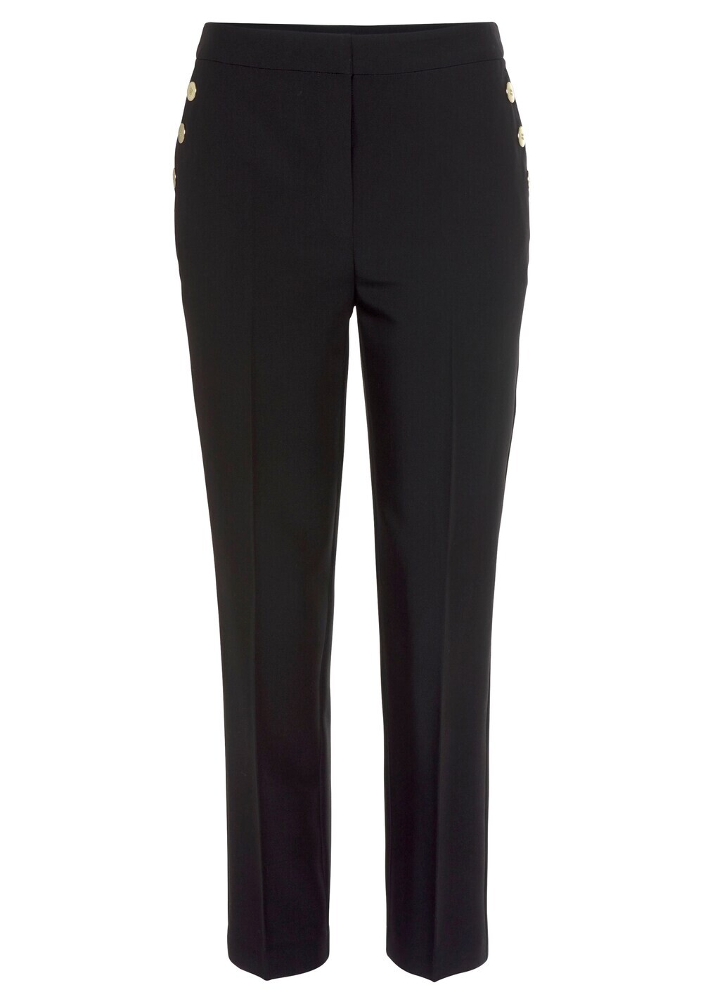 Брюки узкого кроя со складками Lascana, черный
Брюки узкого кроя со складками Lascana, черный