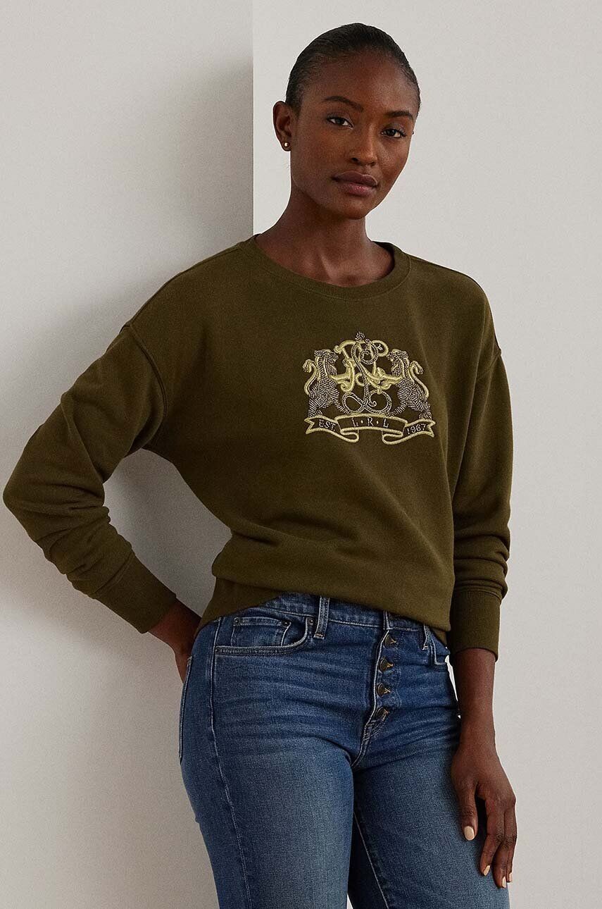 Хлопковая толстовка Lauren Ralph Lauren, зеленый
Хлопковая толстовка Lauren Ralph Lauren, зеленый