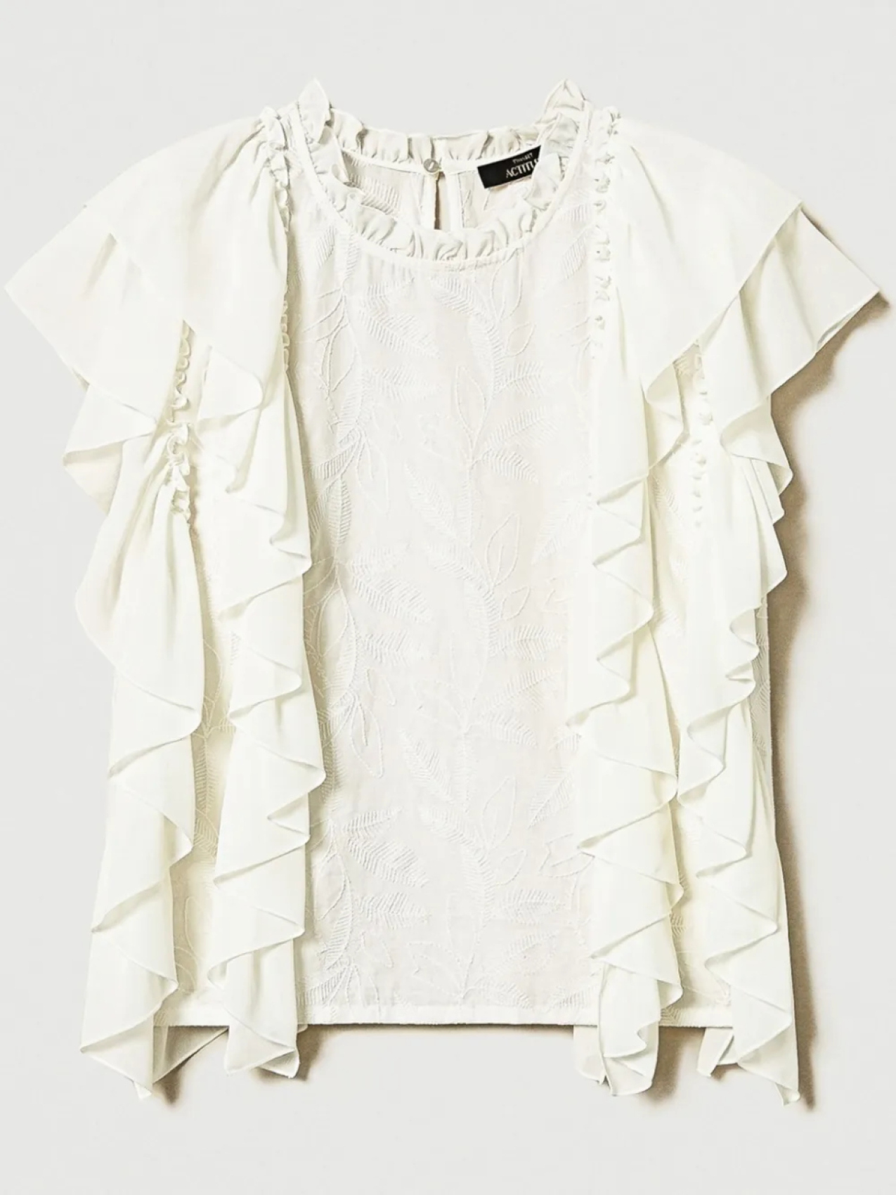 TWINSET вышитая блузка с воланами, нейтральный
TWINSET вышитая блузка с воланами, нейтральный