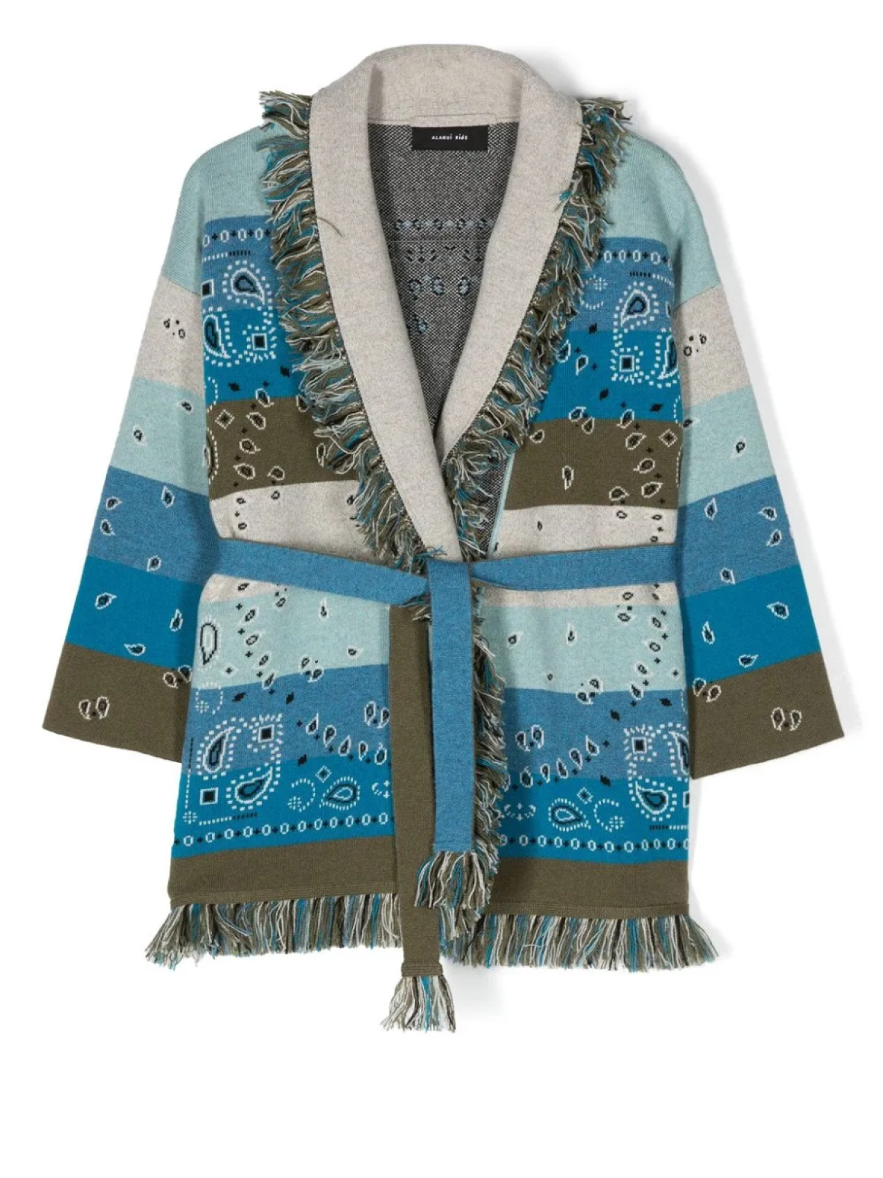 Жаккардовый кардиган в полоску Alanui Kids, синий
Жаккардовый кардиган в полоску Alanui Kids, синий