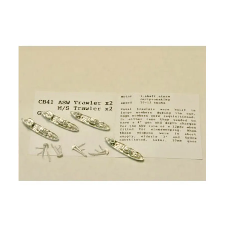 Противолодочный траулер и траулер M/S, Figurehead Ships - WWII Coastal Forces - British (1:1250) (Noble Miniatures)
Противолодочный траулер и траулер M/S, Figurehead Ships - WWII Coastal Forces - British (1:1250) (Noble Miniatures)