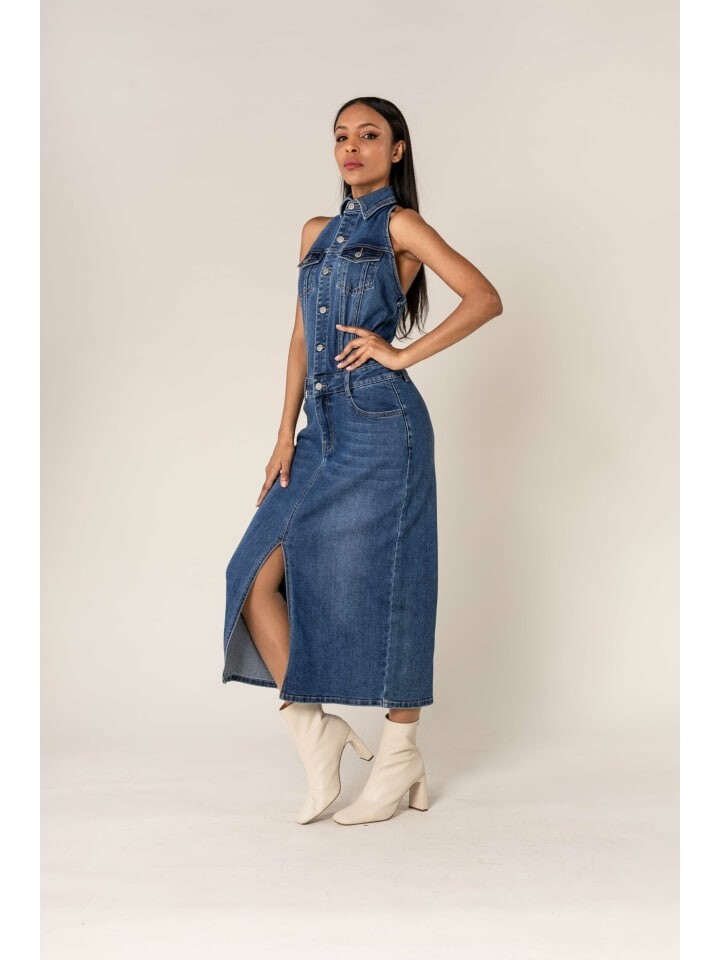 Длинное платье Nina Carter Eleganter Neckholder Jeans Midi Rock Denim, синий
Длинное платье Nina Carter Eleganter Neckholder Jeans Midi Rock Denim, синий