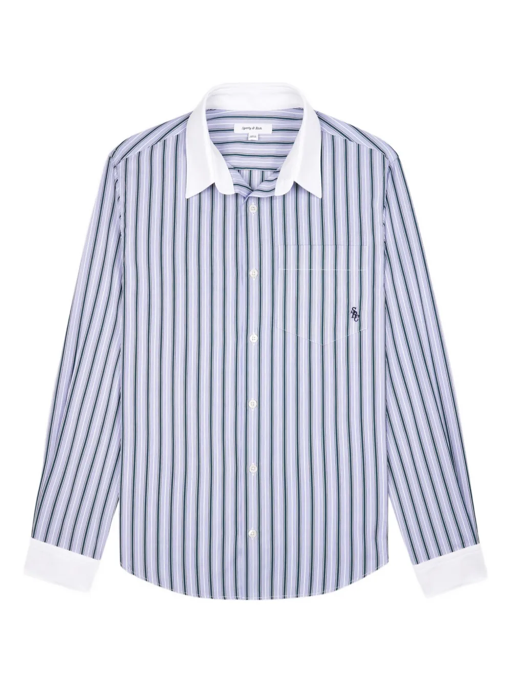 Полосатая рубашка с контрастным воротником Sporty & Rich, синий
Полосатая рубашка с контрастным воротником Sporty & Rich, синий