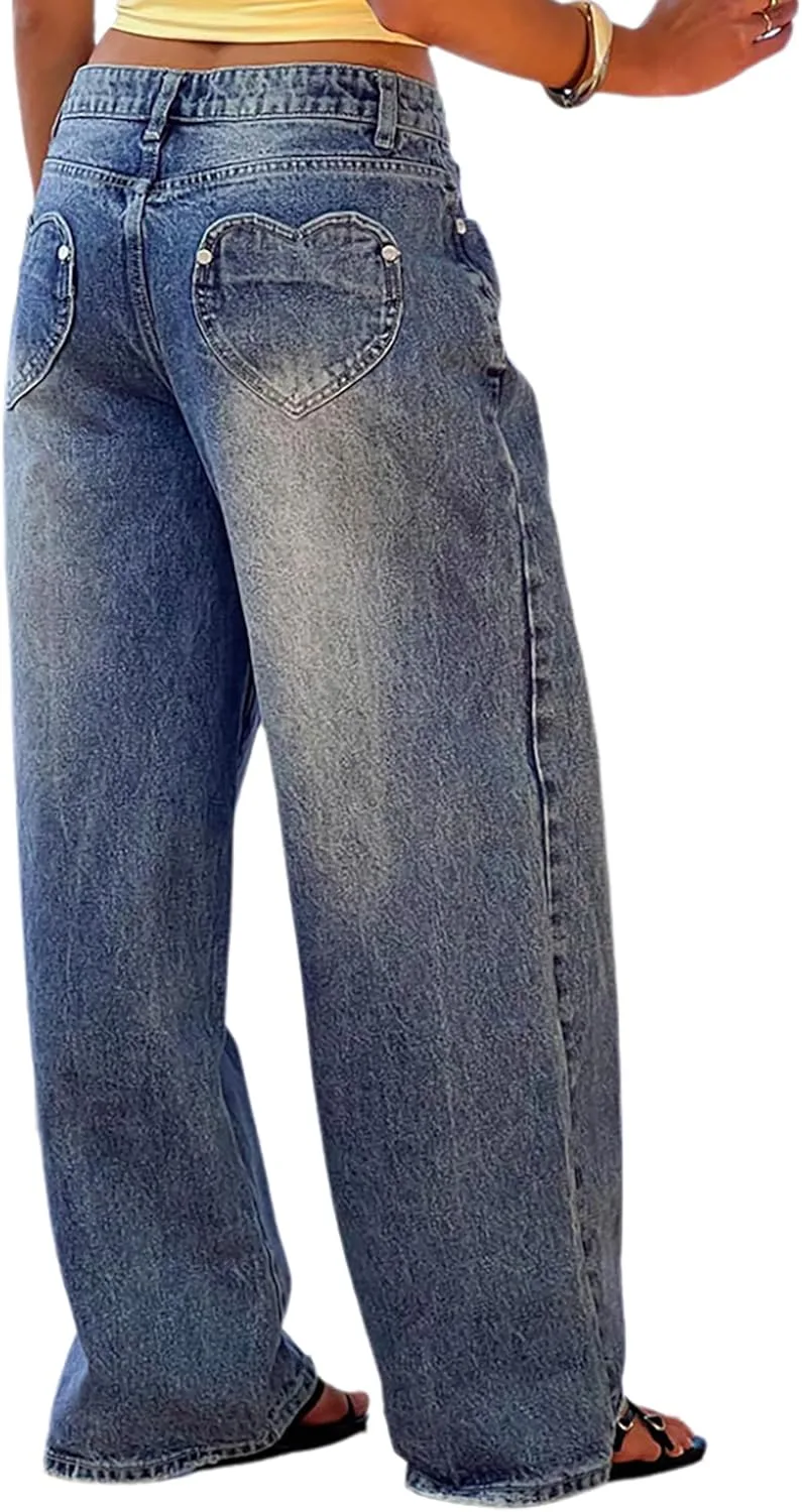 Женские джинсы в стиле ретро с карманами в форме сердца QLAUYIOE
Женские джинсы в стиле ретро с карманами в форме сердца QLAUYIOE