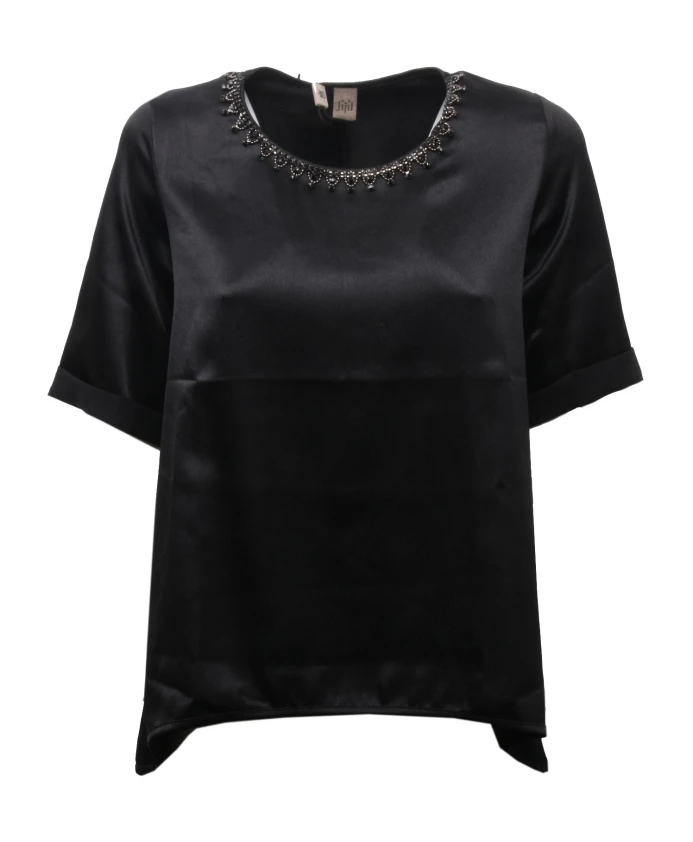 Блестящий топ со стразами Jijil, черный
Блестящий топ со стразами Jijil, черный