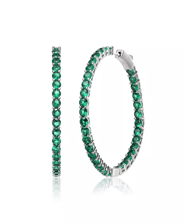 Большие серьги-кольца с цветными кубическими цирконами Rachel Glauber, green
Большие серьги-кольца с цветными кубическими цирконами Rachel Glauber, green