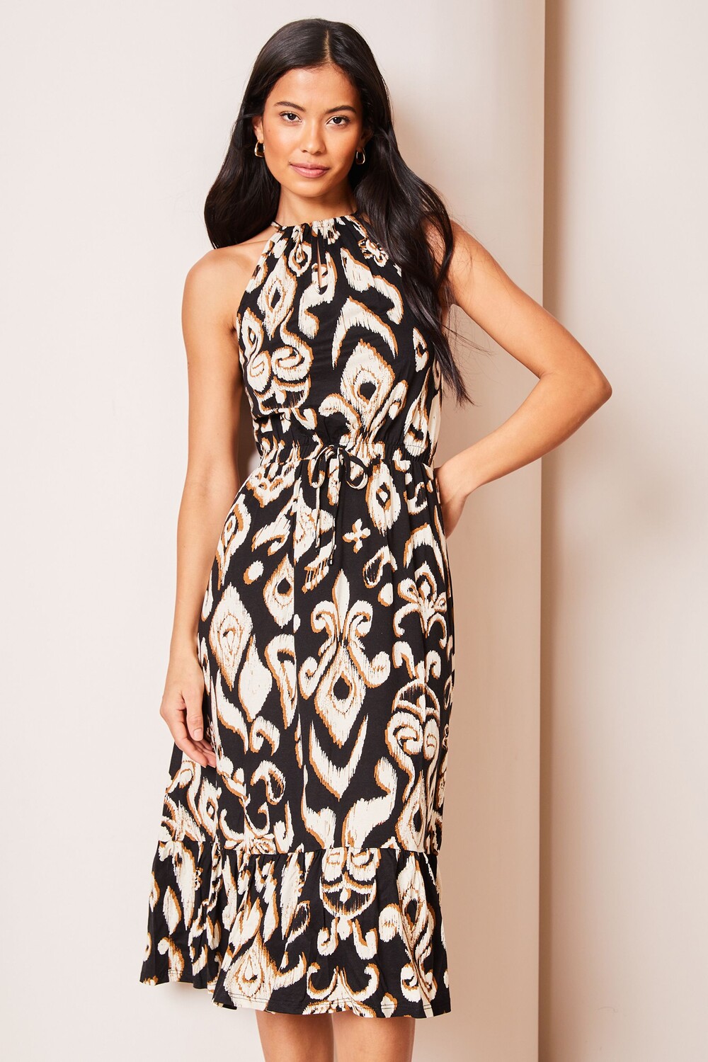 Летнее платье миди без рукавов и спинки из трикотажа Lipsy, мультиколор
Летнее платье миди без рукавов и спинки из трикотажа Lipsy, мультиколор