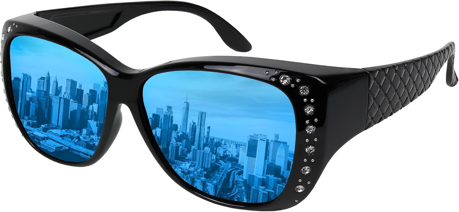 Солнцезащитные очки, надеваемые поверх обычных очков для женщин, с защитой от УФ-излучения, поляризованные и с HD-изображением, надеваемые поверх обычных очков Yogo Vision, 1 Pack: Black Frame With Blue Mirror Lens.
Солнцезащитные очки, надеваемые поверх обычных очков для женщин, с защитой от УФ-излучения, поляризованные и с HD-изображением, надеваемые поверх обычных очков Yogo Vision, 1 Pack: Black Frame With Blue Mirror Lens.