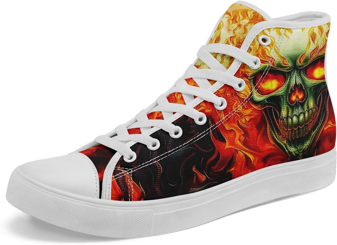 Модные готические кроссовки с черепом и огненным рисунком на высоком холщовом верхе для мужчин и женщин, стильные и удобные, унисекс, на шнуровке, плоские, для повседневной ходьбы Coolcustomize, белый/черный/красный/серый/бежевый
Модные готические кроссовки с черепом и огненным рисунком на высоком холщовом верхе для мужчин и женщин, стильные и удобные, унисекс, на шнуровке, плоские, для повседневной ходьбы Coolcustomize, белый/черный/красный/серый/бежевый