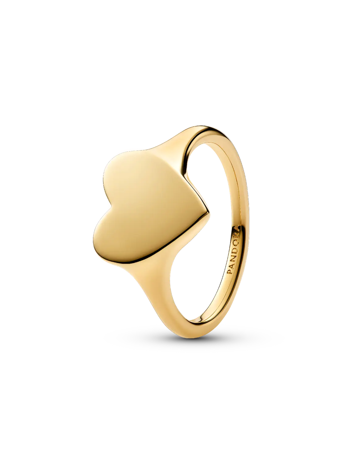 Кольцо с гравировкой в виде сердца Pandora, 14-каратное золотое покрытие