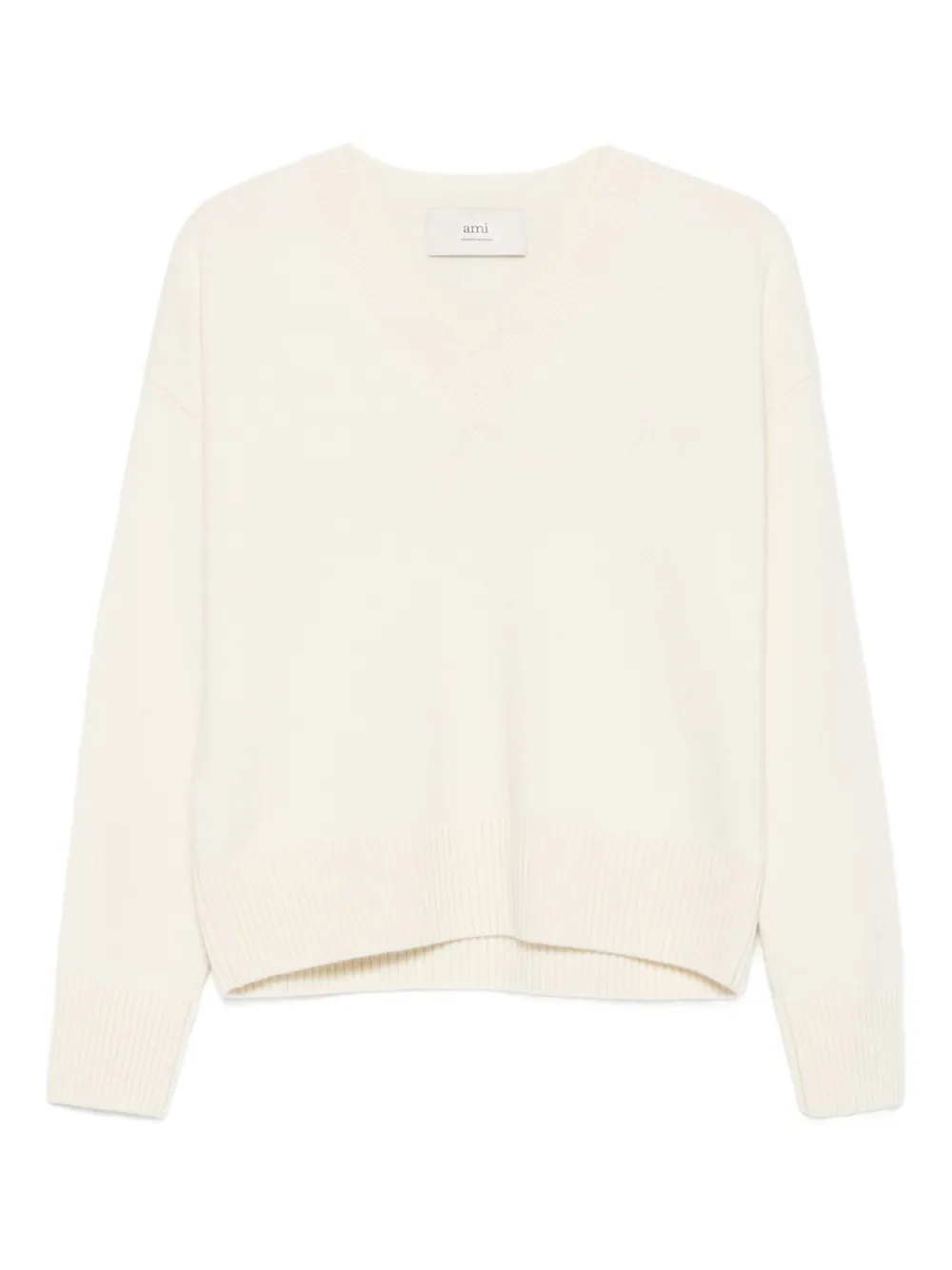 Свитер с V-образным вырезом AMI Paris, нейтральный
Свитер с V-образным вырезом AMI Paris, нейтральный