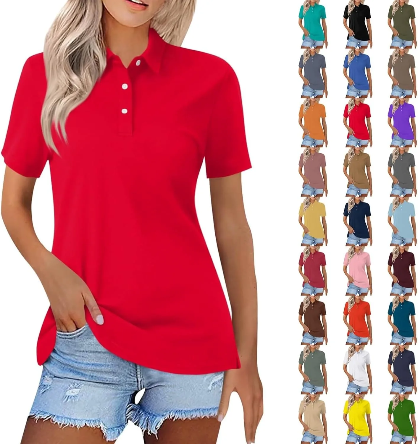 Женская поло с коротким рукавом, хлопковая, легкая и дышащая APRDFEU
Женская поло с коротким рукавом, хлопковая, легкая и дышащая APRDFEU