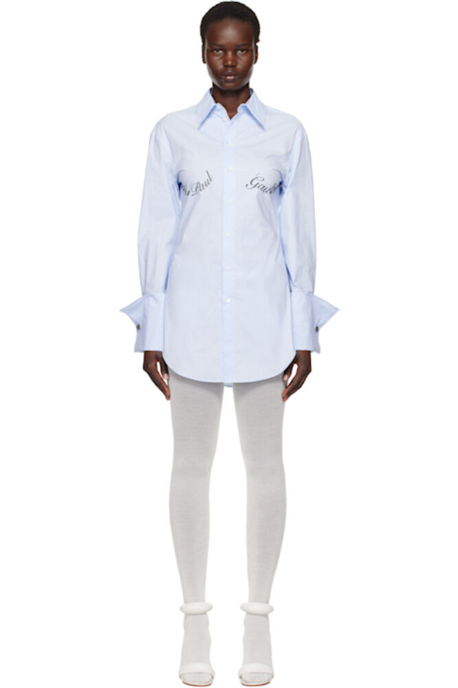 Синяя рубашка с принтом «Жан Поль Готье» Jean Paul Gaultier
Синяя рубашка с принтом «Жан Поль Готье» Jean Paul Gaultier